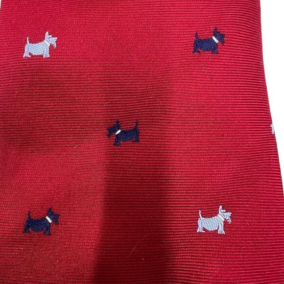 G H Bass Tie with Scottie Dogs Red with White and Blue - Picture 2 of 3